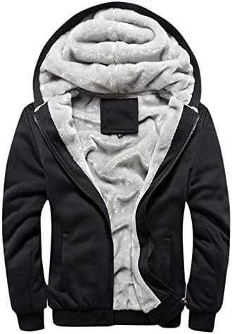 Uofoco inverno aberto golfe frontal de manga comprida casaco masculino massacto de casaco fofo de zíper cheio de casacos com capuz solto e com capuz
