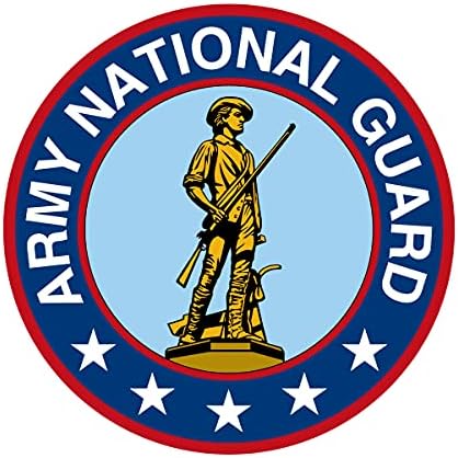 Milk Mug Designs Divisão do Exército dos EUA - Seal da Guarda Nacional do Exército Decalque de vinil colorido de 3 polegadas