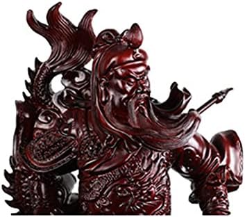 Lhmyghfdp 14 polegadas chinês feng shui guan yu com estátua de dragão/escultura de gong de guan/guan di estátua/guan yun