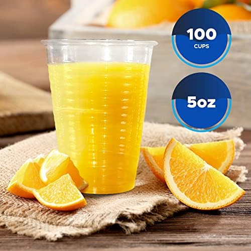 Pami 5oz de copos de plástico transparente [pacote de 100]- copos de bebida descartáveis ​​a granel- xícaras de festas sem bpa