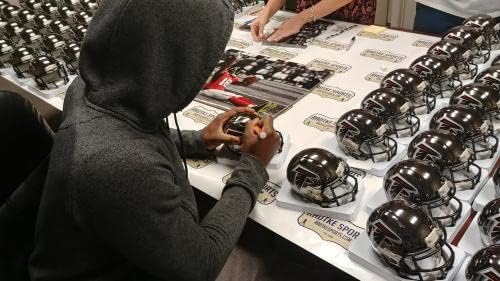 Calvin Ridley assinou o Mini Capacete do Atlanta Falcons NFL com inscrição “Falcons 1 Pick” - Mini capacetes autografados