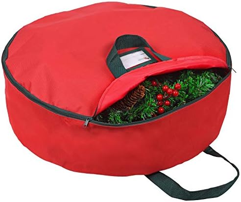 Primode Christmas Wreath Storage Bag 24 - Garland Greats Recchaner com alças - Durável 600D Oxford Polyester Material Holiday Wreaths