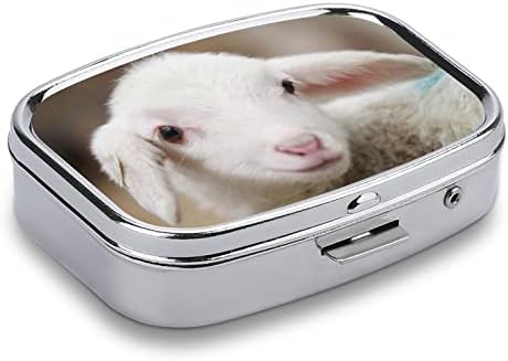 Caixa de pílulas de bolso White Sheep Travel Pill Holder Storage for Medicine Suplemento Óleos de Peixe Vitamina 2.2x1.6in