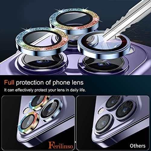Ferilinso [3+3 pacote] para iPhone 14 Pro & iPhone 14 Pro Max Camera Lens Protetor de Hock Soft TPU Rubber Skin Silicone Protective