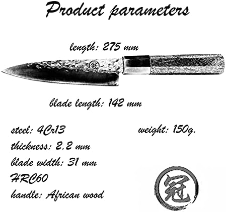 Gond 5,6 polegadas feitas à mão faca de carbono de alto carbono 4CR13 Facas de cozinha japonesas Chef Chef Facas Forte