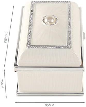 Seewoode ag205 jóias de moda caixa de anel de jóias caixa de jóias brancas caixa de armazenamento retangular do dia dos namorados