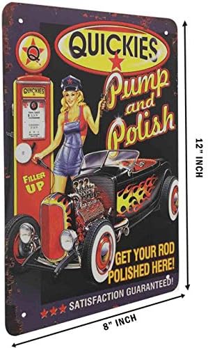 Hosnye Pin Up Girl Tin Sign Poster de serviço de carro vintage com calamies Pump Polish design de metal vintage sinais de lata