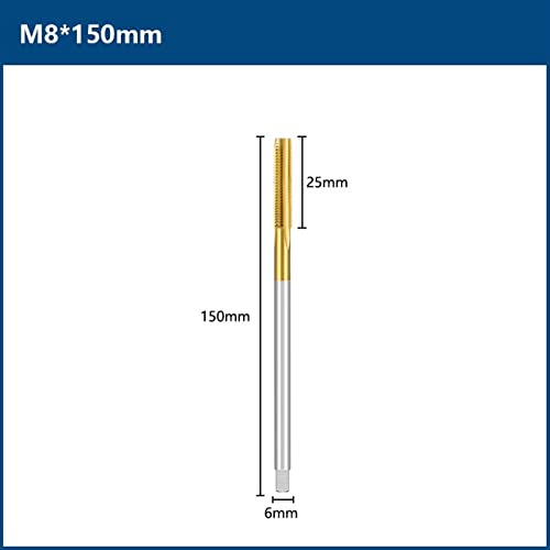 Torneira de parafuso Frill m2-m12 Torne a flauta reta 90-150 Comprimento da máquina métrica do plugue da máquina para