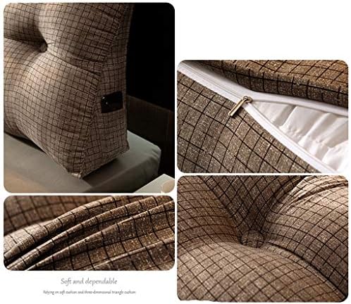 Travesseiro triangular de leitura triangular wyfdc grande travesseiro de cabeceira de cabeceira removível de travesseiro de linho de
