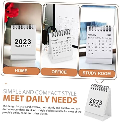 TOFFICU 3PCS 2023 Mini calendário de mesa trabalha no bloco de notas no bloco de ponta branca decoração de mesa de mesa calendário