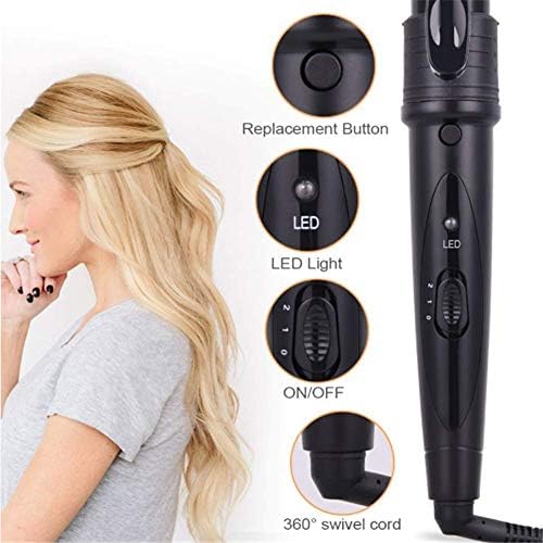 Sygj Curling Wand Tong Irons Hairler Curler, Hairle Curler Professional 3 em 1 Conjunto de Ferro de Curling com tensões duplas