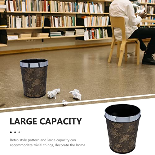 Besportble grande cesto de lavanderia grande lixo pode flor lixo lixo lixo aberto lixo lixo vintage recipiente de lixo para cozinha