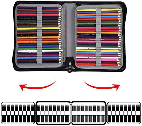 Hztyyier 150 slots capa de lápis de grande capacidade PU couro zíper de caneta com alça de alça