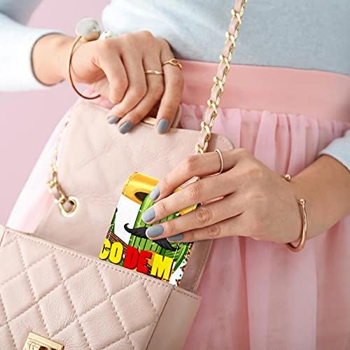 Caso de batom de maquiagem para fora Cinco de Mayo Cactus Guitar Lipstick portátil Organizador com Mirror Ladies Mini Makeup Bag leva até 3 batom