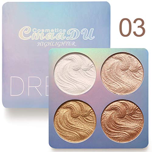 FACE BRONzer em pó de maquiagem de maquiagem em pó Highlighter 4 High Light Face Highlighter