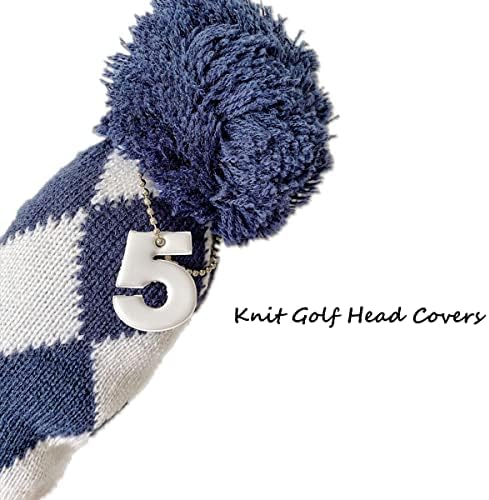 3PCs Knit Golf Club Cabeça Cabeças de cabeça- Driver de golfe 3 5 Covers de madeira de Fairway, capa de golfe de madeira