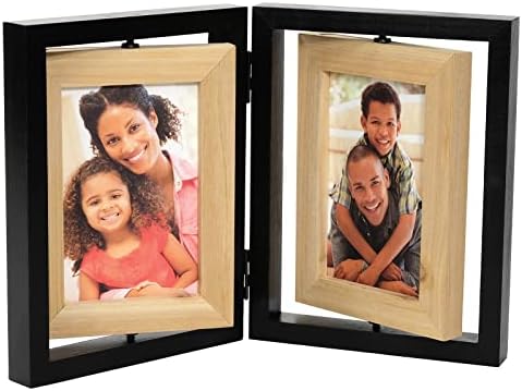 Excello Global Products 4x6 quadro de imagem dobrado de dupla face - preto e natural