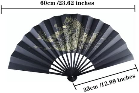 Xialon 1pc 33cm Chinês Impressa Golden Dragon Fan Decorações de casa Casamento Diário Use Dance Gift Hand Fan