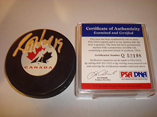 Scott Hartnell assinou a equipe Canadá Hóquei Puck PSA/DNA CoA autografou um - Pucks NHL autografados