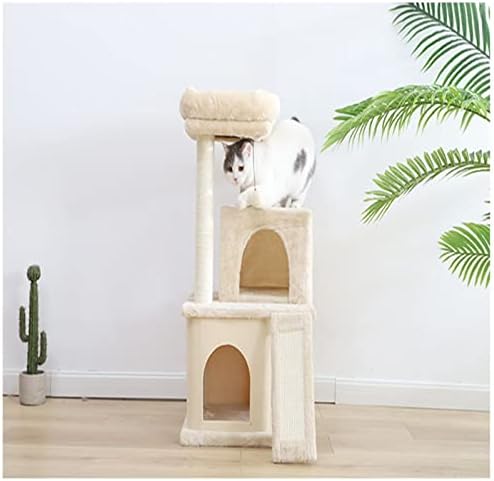 Árvore de gatos ljyjb para gatos interiores, condomínio de gatos de torres de gato com plataforma suportada por ninhos de cama