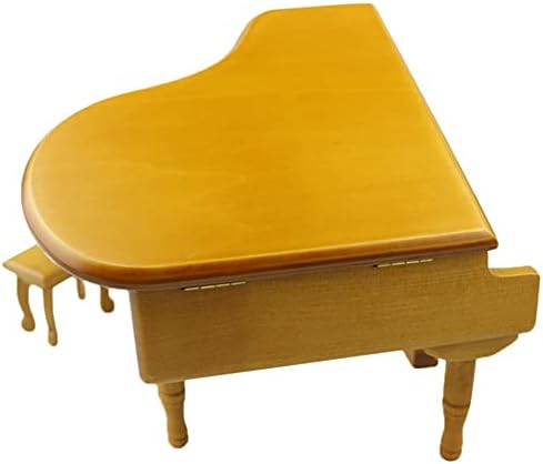 Gkmjki Wooden Grand Once Upon a Piano Music Box com Pomon Small Squater Creative Birthday Gift para o Dia dos Namorados