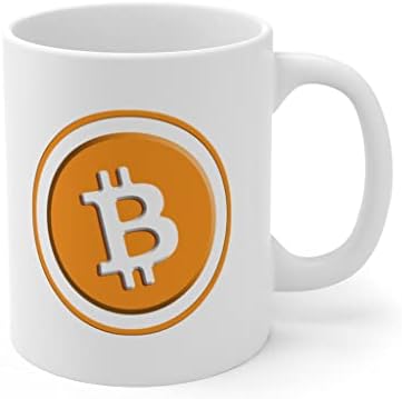 Bitcoin Coffee Caneca Crypto Coffee Canecas Bitcoin Logo Cryptocurrency Bitcoin Gift BTC Bitcoin Merch - 11oz - White