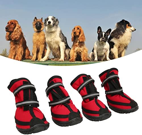 Sapatos de caminhada para cães, 4 PCs compostos textura de borracha anti -bota sola sola de cães à prova d'água Sapatos de caminhada