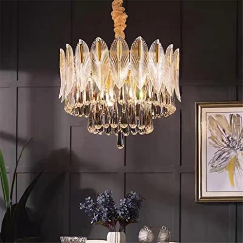 Lustre de cristal lustre de cristal Dsfeoigy Sala de jantar LED LED LED LED LIGADO BRONZE BRONZE LED LED LIDELIER DROPLIGLE