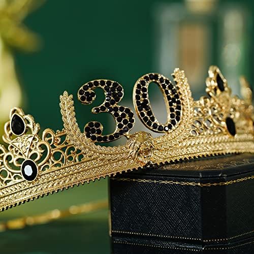 30º aniversário King Crown and Birthday King Sash, Presentes de 30º aniversário para homens. Decoração de festa de aniversário