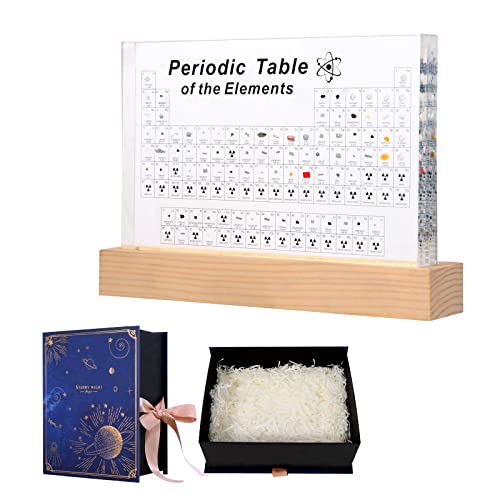 Tabela periódica com 83 tipos de elementos reais no interior, tabela periódica acrílica de elementos amostras, tamanho maior,