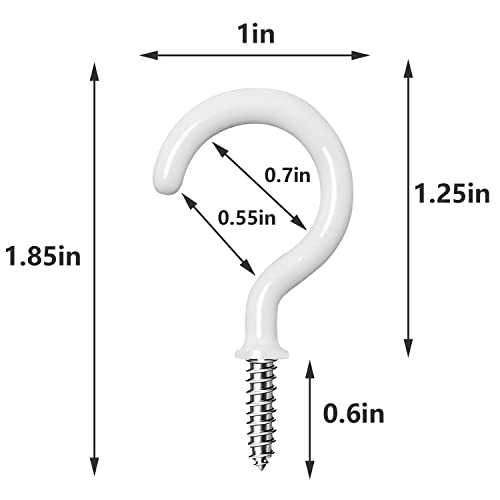 Copo de teto gancho jjhxsm 50pcs parafuso revestido de vinil em ganchos de teto ganchos de parede multifuncional