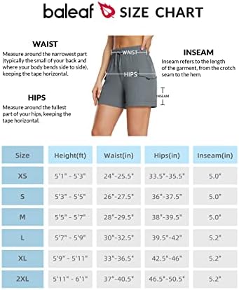 Balefs Women's Shorts Cantura alta Caminhada Shorts Bolsos de treino Elastic Elastic Lightweight Quick Dry Athletic UPF50