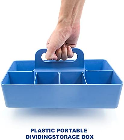 Soug novo organizador de maquiagem portátil plástico Caddy Tote dividido Bin Bin com alça, divisores de bricolage ， 8 compartimentos ， Organizador de suprimentos de escritório, organizador de armazenamento de cesta portátil2