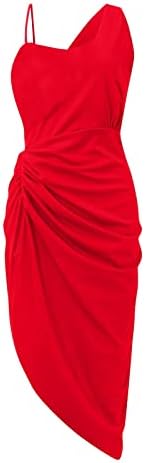 Trebin Women's Solid Color Sexy Sexi Maxi Smocked One ombro