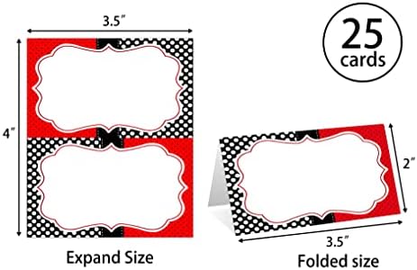 Coloque os cartões para casamento, aniversário ou festa, Nome preenchido preto e vermelho Cartões de lugar, cartões de mesa dobráveis,