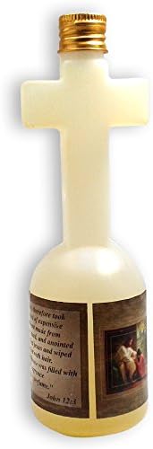 Óleo de bênção espiritual 125 ml em garrafa cruzada feita em Jerusalém com incenso puro, mirra e spikenard