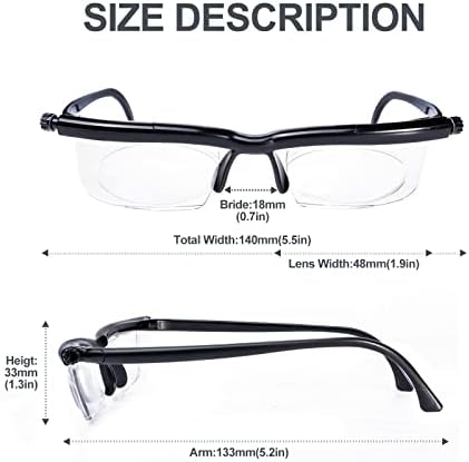 Tide óptica óptica Focus LEITURA VISTAÇÃO DIAGEM VISÃO EPYELSES, 6D a +3D Diopters Myopia Glasses para idosos unissex