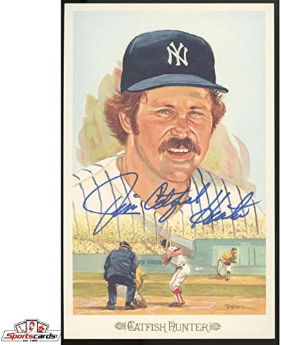 Jim Catfish Hunter assinou o cartão postal Perez -Steele JSA COA - MLB Cut Signature