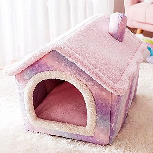 Houchu Cat Dog Bed casa de cães dobráveis ​​Dono profundo Casa de gato de gato interno inverno quente e aconchegante