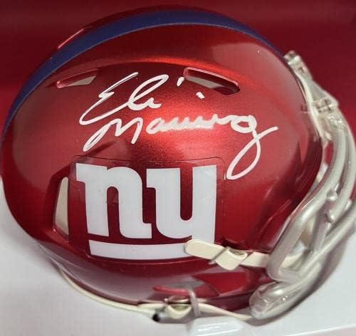 Eli Manning assinou o New York Giants Flash Mini Helmet Fanatics 2 - Autographed NFL Mini Celmets