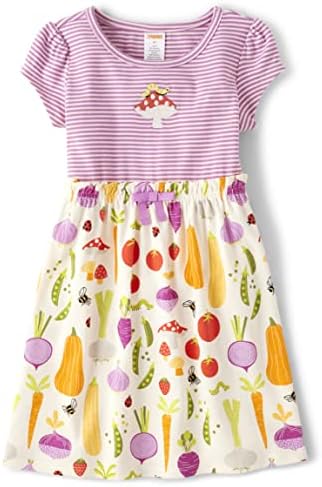 Vestido de manga curta bordada para meninas e crianças de gimboree