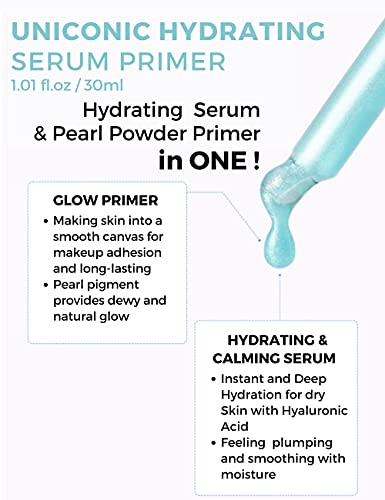 Selfbeauty Uniconic Hydration Glow Face soro para o primer de maquiagem para a pele seca 30 ml | Maquiagem de face