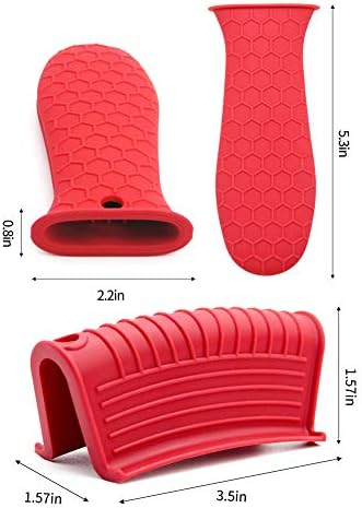 Tampa da alça de frigideira de ferro fundido Cast Silicone Hot Handled Suports ， 8 peças Tampa da manga da maçaneta da maça