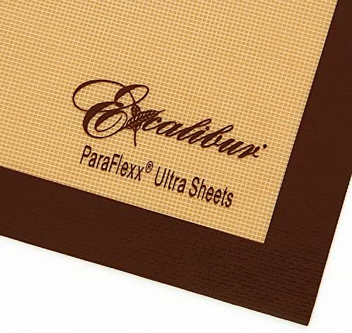 Excalibur Paraflexx Ultra Silicone Reutilabilizável Lençóis de secagem para desidratadores de alimentos 11 polegadas, conjunto de 4, marrom