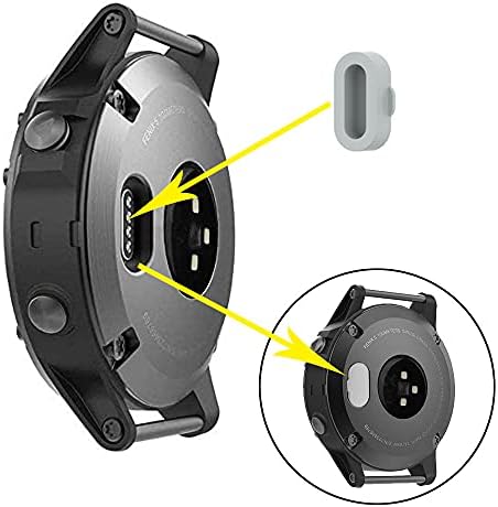 Carregador de Kissmart compatível com abordagem Garmin S10 S40 S60 S62, cabo de carregamento de substituição mais um plugue anti -pó do protetor de porta de carregador cinza para abordagem Garmin S10 S40 S60 S62 Smartwatch