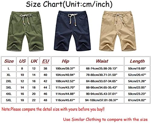 Calça de shorts masculinos da Kingaggo calça elástica de cintura sólida calça curta de calça curta de calça curta