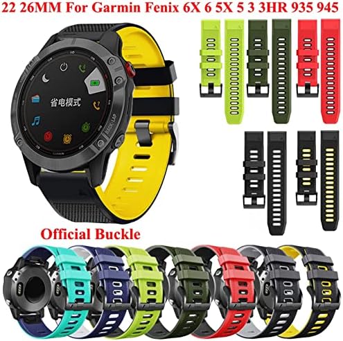 Hwgo 22 26mm Rickfit Watch Strap for Garmin Fenix ​​7 7x 6 6x Pro 5x 5 mais 3 3HR Forerunner 935 945 Redução rápida Silicone