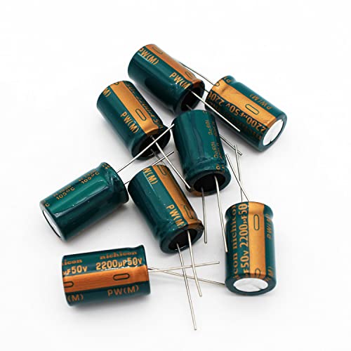 10 PCS 2200UF 50V Capacitor 16x25mm Capacitores eletrolíticos de alumínio resistentes a temperatura de alta temperatura para