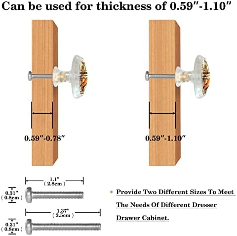 Guerotkr 4 PCs, maçanetas de armários transparentes, botões de armário, botões de cômodos, alças para armários e gavetas,