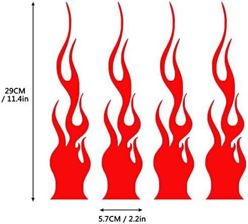 Blakaya 4pcs Vinil Universal Flame Graphics Auto Capuz de capa Adesivo de adesivo corporal Sports Sports Auto-adesivo